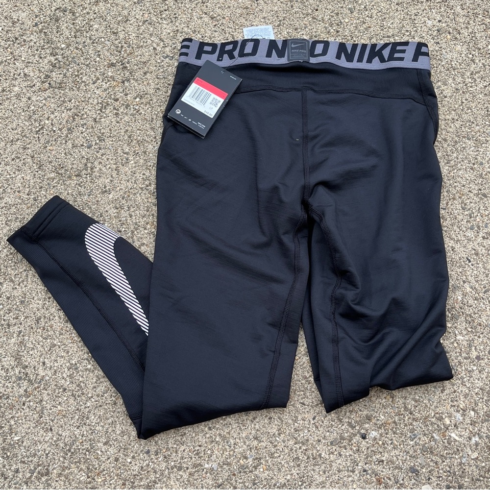Nike Pro Boys Graphic Tights Large Black Big Kids Athletic Workout #BV3521 NWT